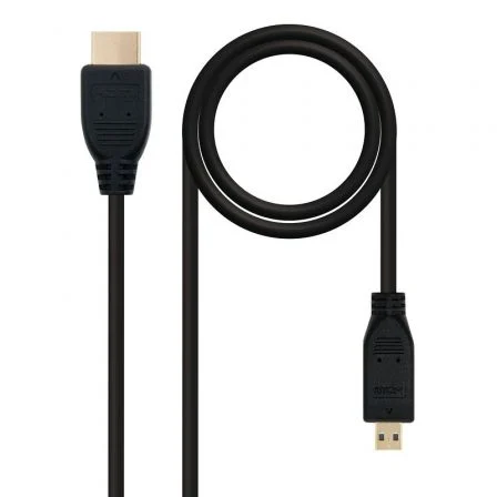 Nano Cable 10.15.3502 Cable Micro HDMI a HDMI Alta Velocidad 1.8m Negro, 4K, 10.2Gbps, Audio 8 Canales, Conectores Dorados